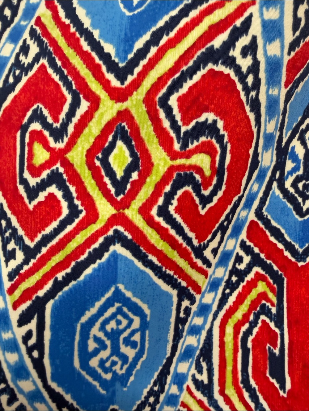 J. McLaughlin Multicolor Geometric Pencil Skirt — Red & Blue - Picture 3 of 7